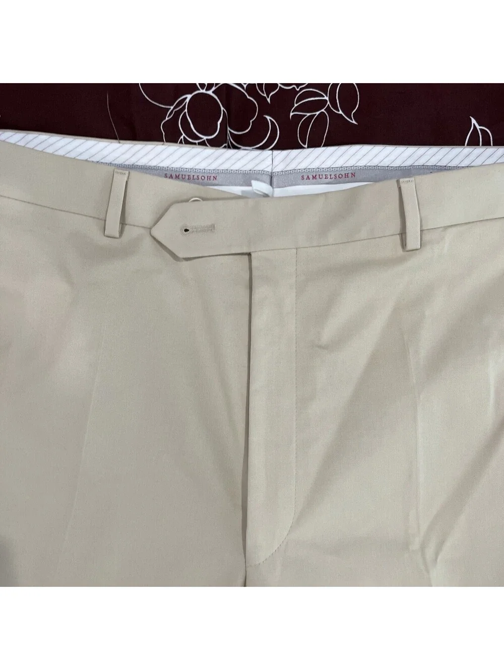 PRISTINE SAMUELSOHN MENS TAN PANTS 42x28 COTTON BLEND VGC MADE IN CANADA